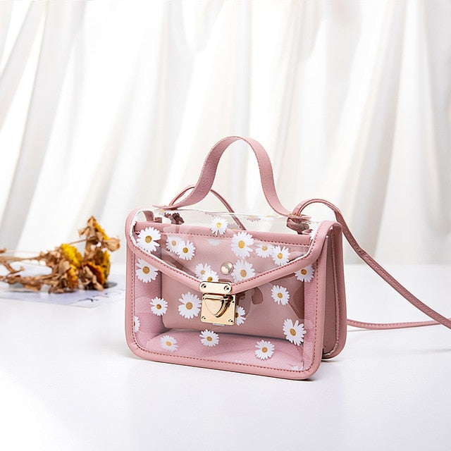 Transparent Floral Shoulder Bag