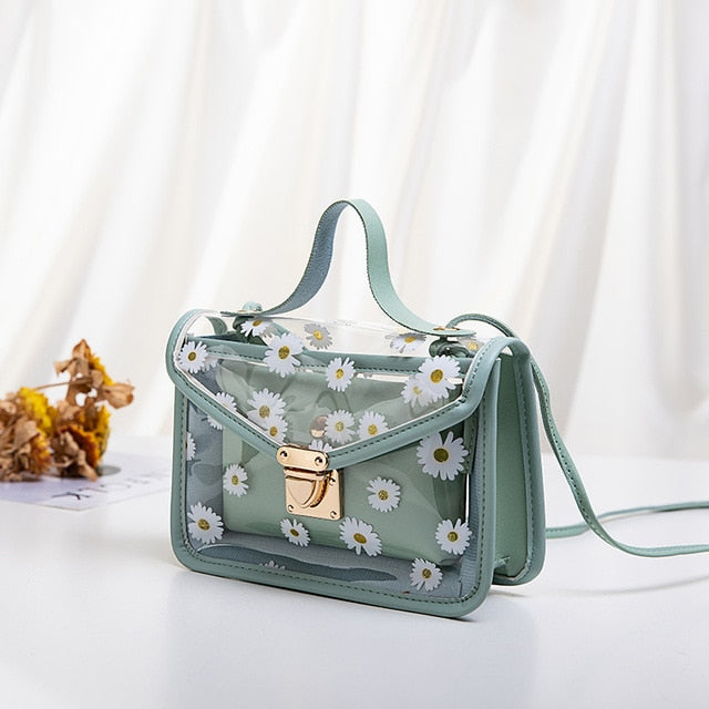 Transparent Floral Shoulder Bag