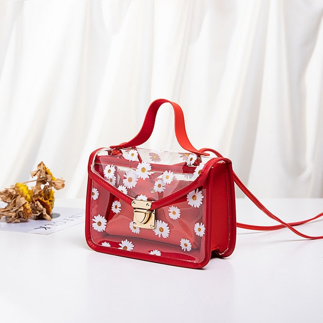 Transparent Floral Shoulder Bag