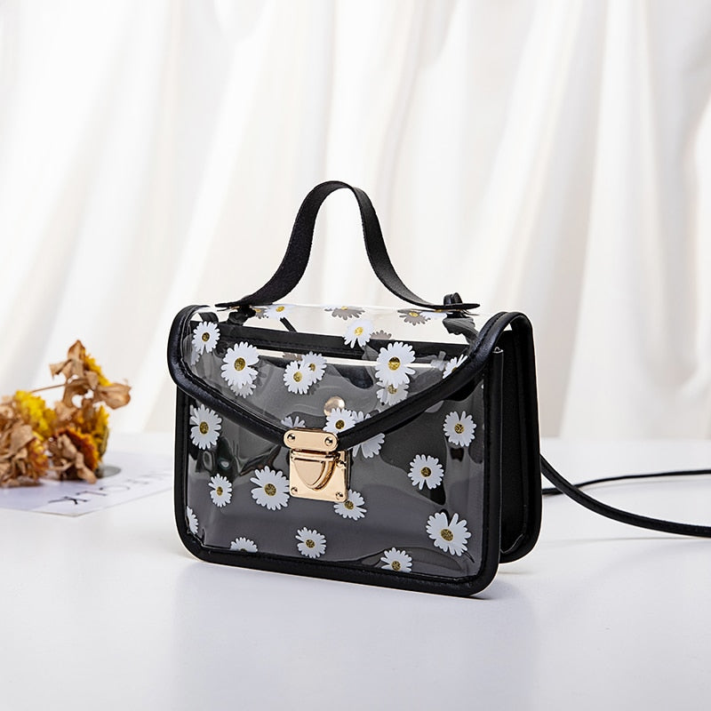 Transparent Floral Shoulder Bag